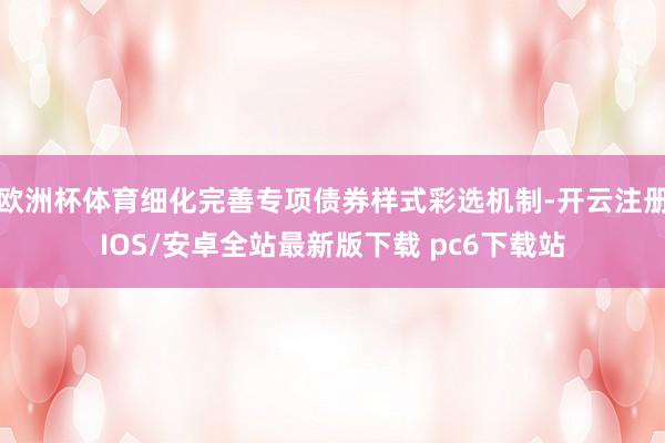 欧洲杯体育细化完善专项债券样式彩选机制-开云注册IOS/安卓全站最新版下载 pc6下载站
