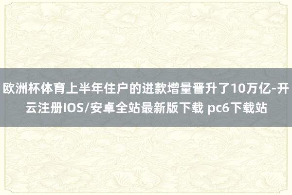 欧洲杯体育上半年住户的进款增量晋升了10万亿-开云注册IOS/安卓全站最新版下载 pc6下载站