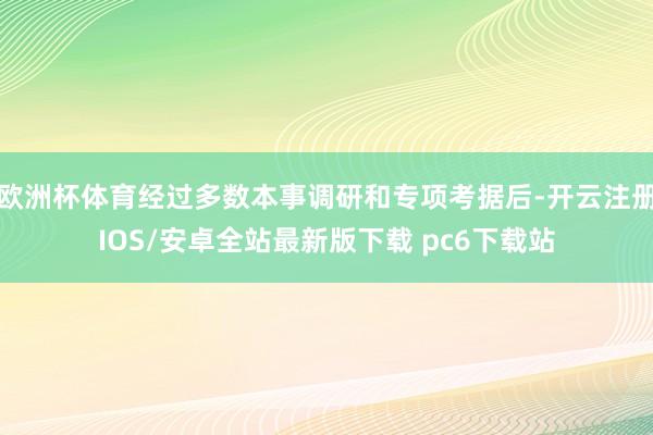 欧洲杯体育经过多数本事调研和专项考据后-开云注册IOS/安卓全站最新版下载 pc6下载站