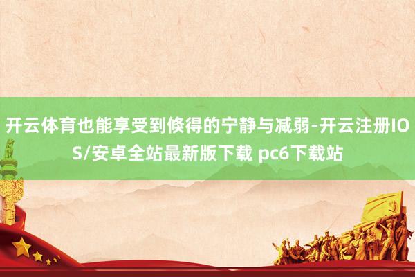 开云体育也能享受到倏得的宁静与减弱-开云注册IOS/安卓全站最新版下载 pc6下载站
