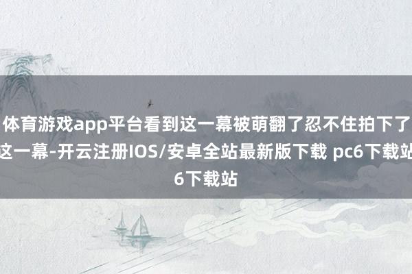 体育游戏app平台看到这一幕被萌翻了忍不住拍下了这一幕-开云注册IOS/安卓全站最新版下载 pc6下载站