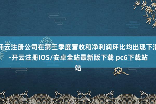 开云注册公司在第三季度营收和净利润环比均出现下滑-开云注册IOS/安卓全站最新版下载 pc6下载站