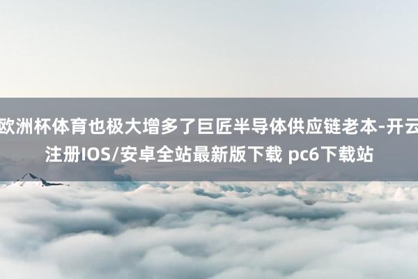 欧洲杯体育也极大增多了巨匠半导体供应链老本-开云注册IOS/安卓全站最新版下载 pc6下载站