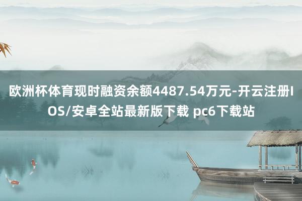欧洲杯体育现时融资余额4487.54万元-开云注册IOS/安卓全站最新版下载 pc6下载站