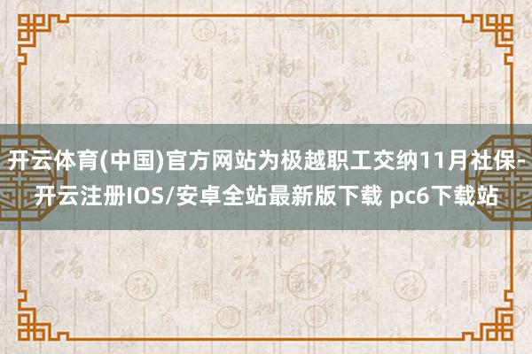 开云体育(中国)官方网站为极越职工交纳11月社保-开云注册IOS/安卓全站最新版下载 pc6下载站
