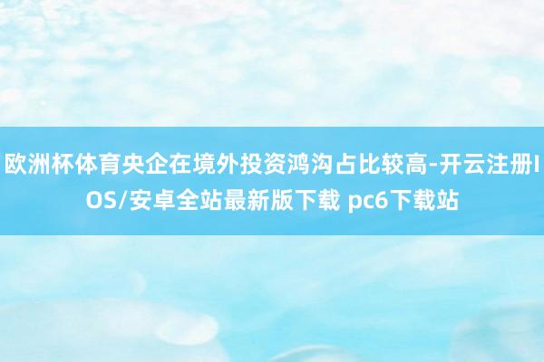 欧洲杯体育央企在境外投资鸿沟占比较高-开云注册IOS/安卓全站最新版下载 pc6下载站