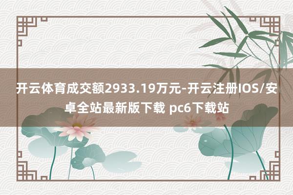 开云体育成交额2933.19万元-开云注册IOS/安卓全站最新版下载 pc6下载站