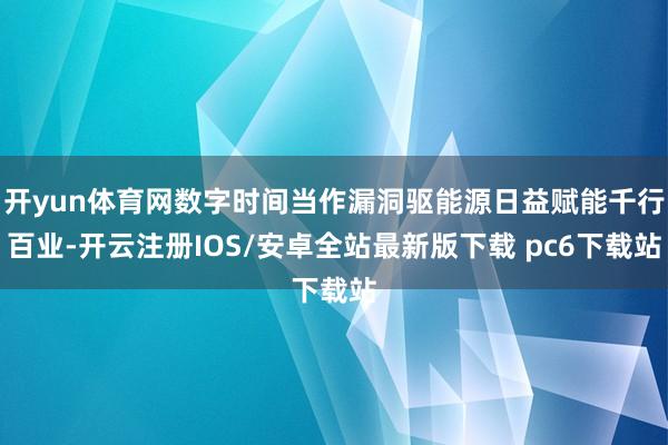 开yun体育网数字时间当作漏洞驱能源日益赋能千行百业-开云注册IOS/安卓全站最新版下载 pc6下载站