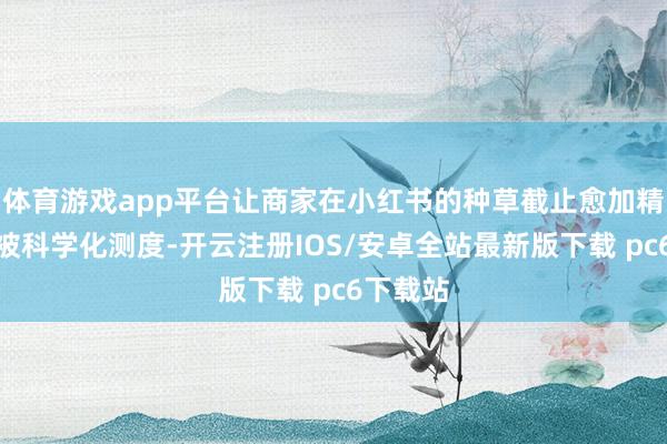 体育游戏app平台让商家在小红书的种草截止愈加精确且可被科学化测度-开云注册IOS/安卓全站最新版下载 pc6下载站