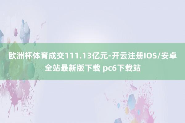 欧洲杯体育成交111.13亿元-开云注册IOS/安卓全站最新版下载 pc6下载站