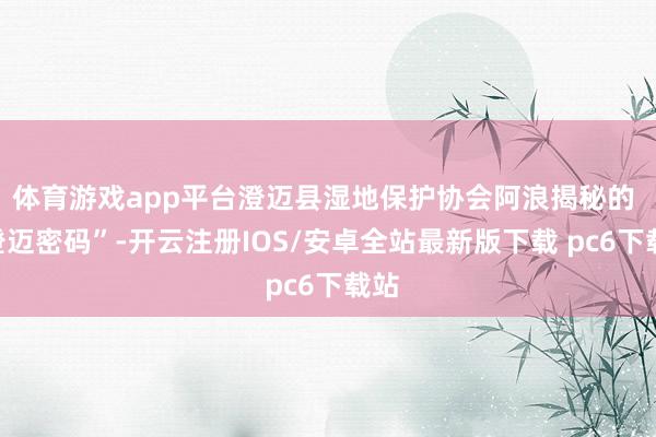 体育游戏app平台澄迈县湿地保护协会阿浪揭秘的 “澄迈密码”-开云注册IOS/安卓全站最新版下载 pc6下载站