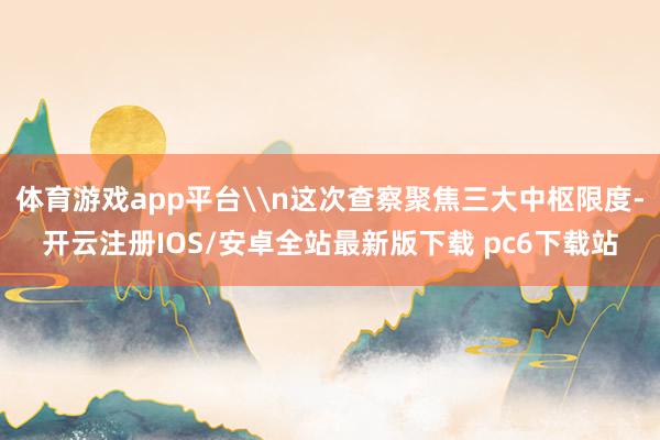 体育游戏app平台\n这次查察聚焦三大中枢限度-开云注册IOS/安卓全站最新版下载 pc6下载站