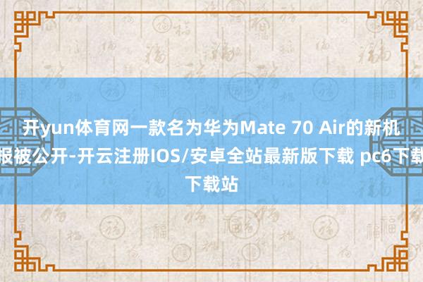 开yun体育网一款名为华为Mate 70 Air的新机海报被公开-开云注册IOS/安卓全站最新版下载 pc6下载站